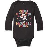 Mom Baseball White Baseball Pants Funny Baseball Mama Baby Long Sleeve Bodysuit