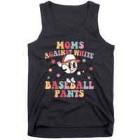 Mom Baseball White Baseball Pants Funny Baseball Mama Tank Top