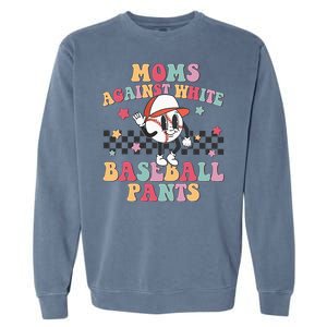 Mom Baseball White Baseball Pants Funny Baseball Mama Garment-Dyed Sweatshirt