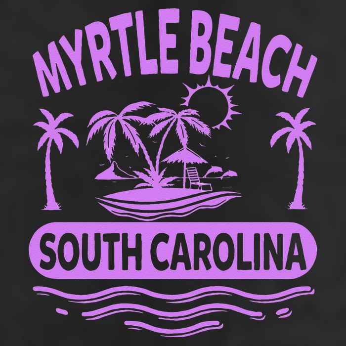 Myrtle Beach Womens Purple South Carolina Beach Vacation 7 Panel Mesh Trucker Snapback Hat