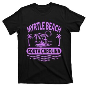 Myrtle Beach Womens Purple South Carolina Beach Vacation T-Shirt