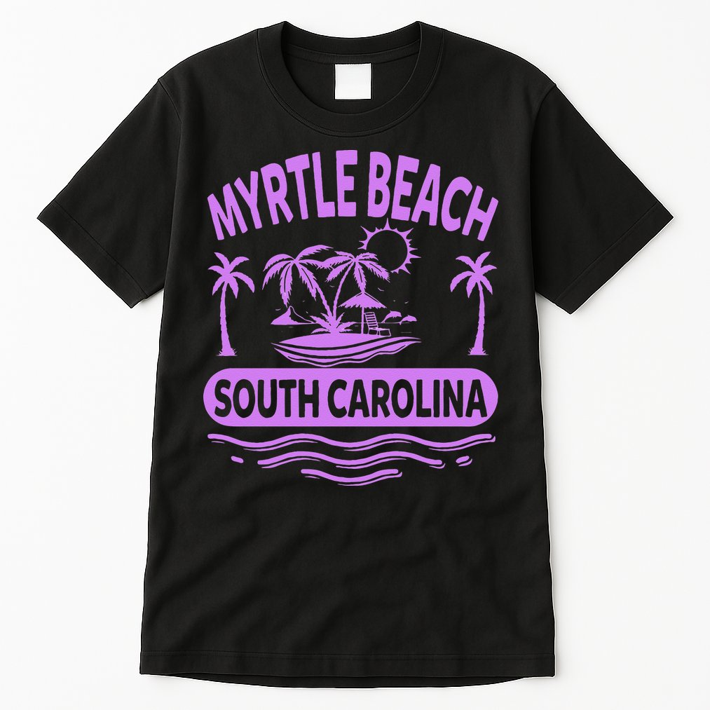 Myrtle Beach Womens Purple South Carolina Beach Vacation Tall T-Shirt
