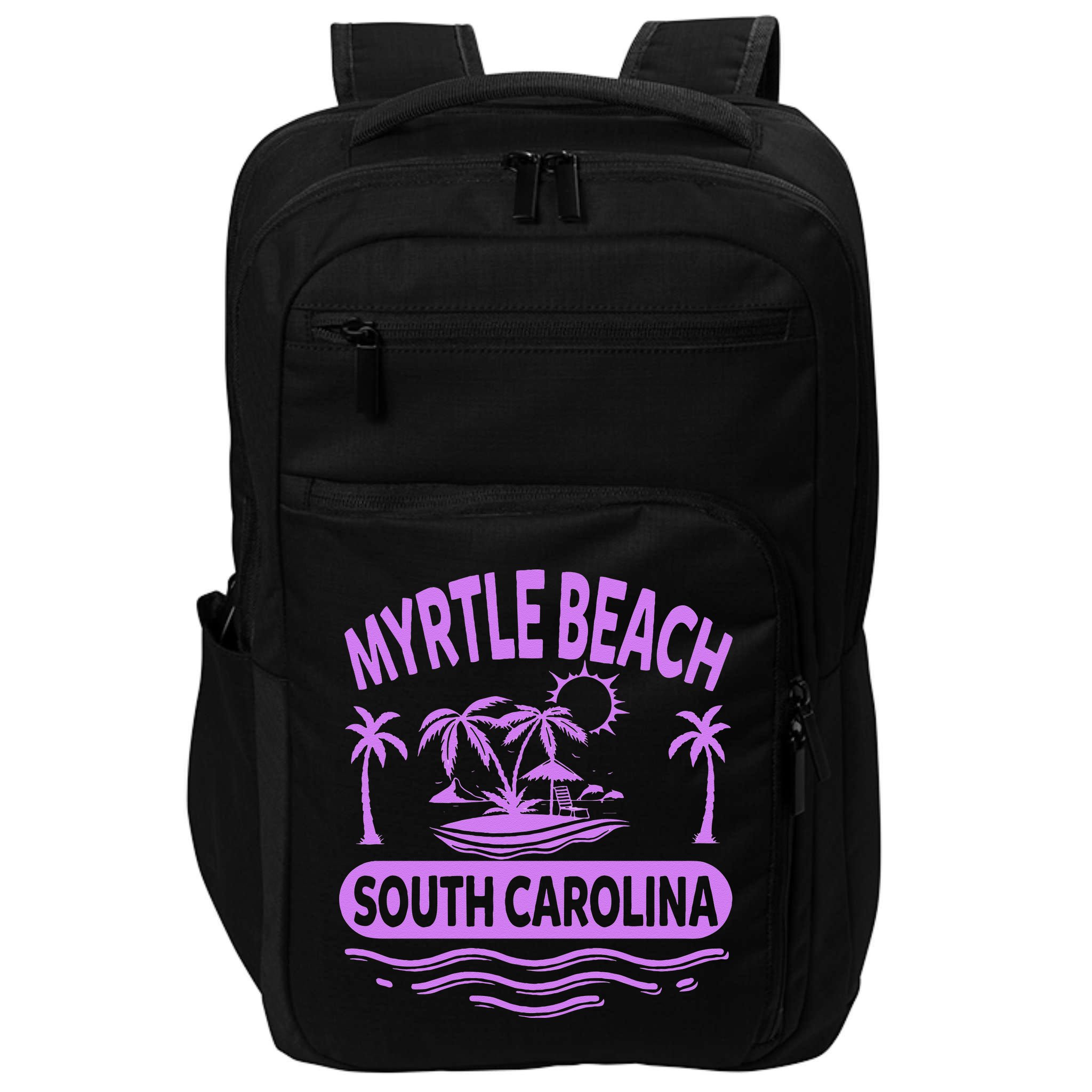 Myrtle Beach Womens Purple South Carolina Beach Vacation Impact Tech Backpack
