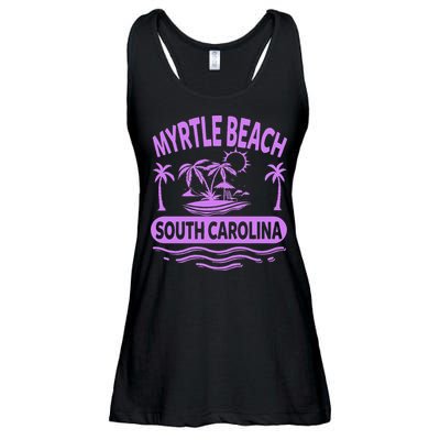 Myrtle Beach Womens Purple South Carolina Beach Vacation Ladies Essential Flowy Tank
