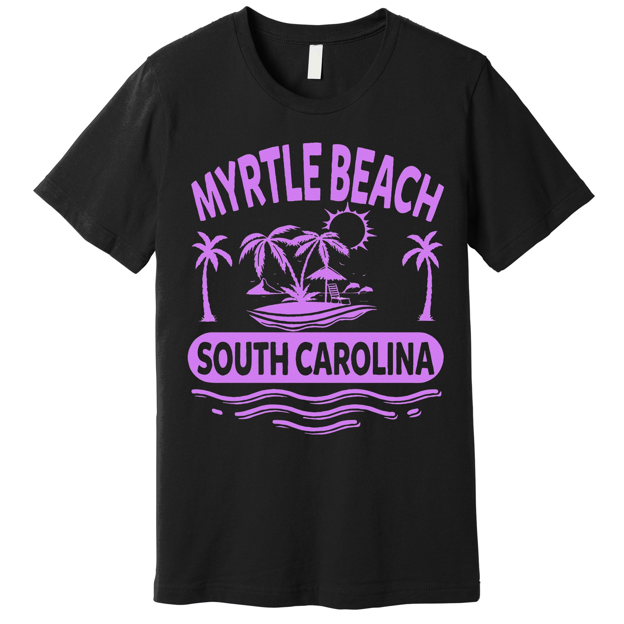 Myrtle Beach Womens Purple South Carolina Beach Vacation Premium T-Shirt