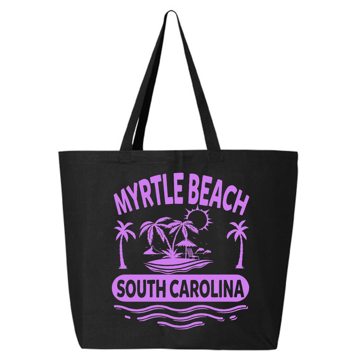 Myrtle Beach Womens Purple South Carolina Beach Vacation 25L Jumbo Tote