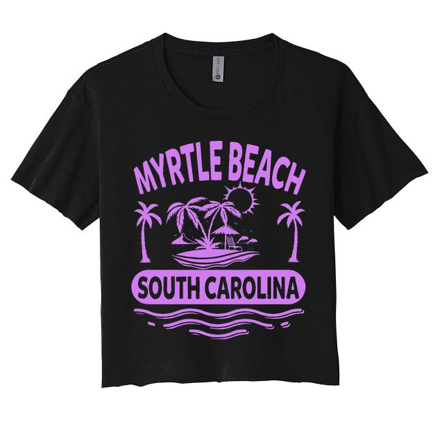 Myrtle Beach Womens Purple South Carolina Beach Vacation Crop Top