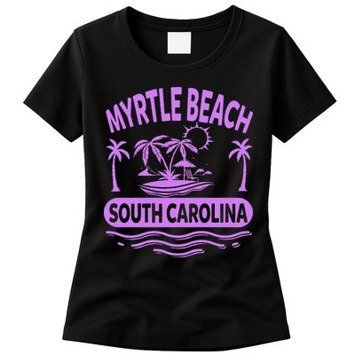 Myrtle Beach Womens Purple South Carolina Beach Vacation Womens T-Shirt