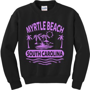 Myrtle Beach Womens Purple South Carolina Beach Vacation Kids Sweatshirt