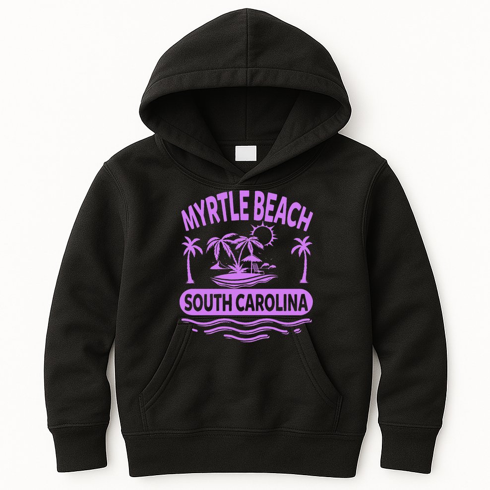 Myrtle Beach Womens Purple South Carolina Beach Vacation Kids Hoodie