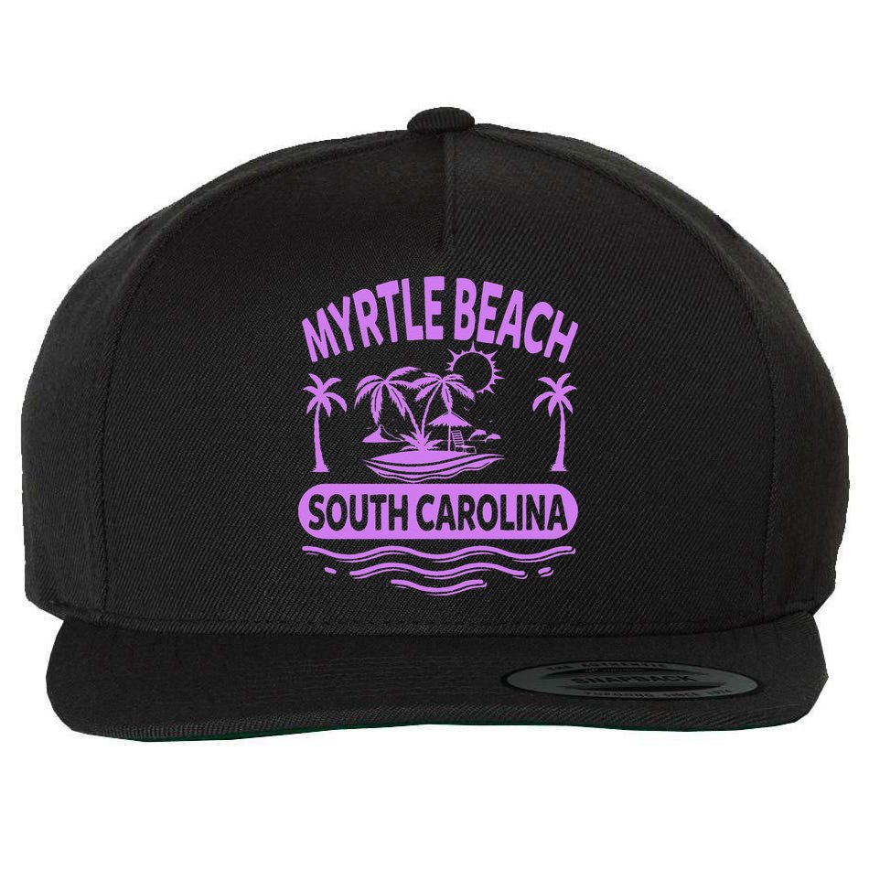 Myrtle Beach Womens Purple South Carolina Beach Vacation Wool Snapback Cap