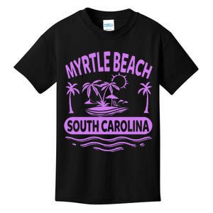 Myrtle Beach Womens Purple South Carolina Beach Vacation Kids T-Shirt