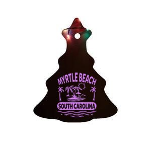 Myrtle Beach Womens Purple South Carolina Beach Vacation Ceramic Tree Ornament