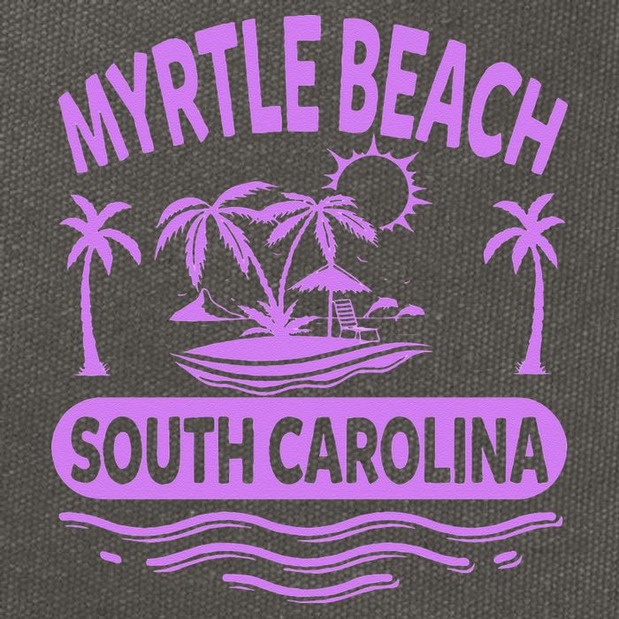 Myrtle Beach Womens Purple South Carolina Beach Vacation Cotton Canvas Backpack