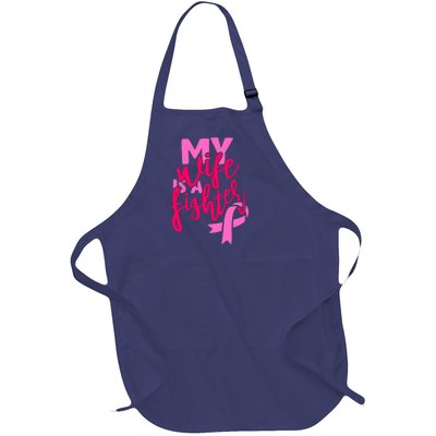 My Best Wife Is A Fighter For Breast Cancer Awareness Gift Full-Length Apron With Pockets