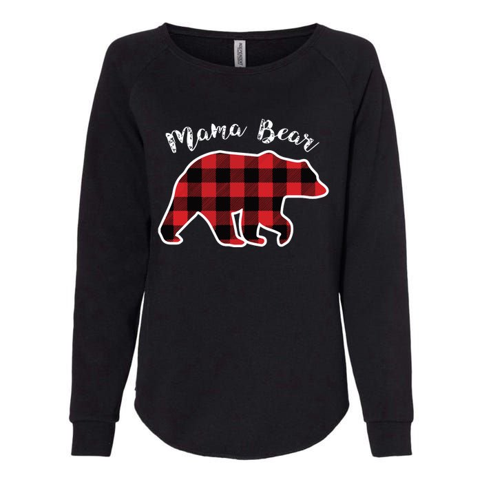 Mama Bear Women Red Plaid Christmas Pajama Family Mom Gift Womens California Wash Sweatshirt