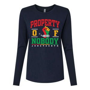 Melanin Black Women Property Of Nobody Juneteenth Since 1865 Womens Cotton Relaxed Long Sleeve T-Shirt