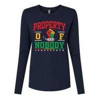 Melanin Black Women Property Of Nobody Juneteenth Since 1865 Womens Cotton Relaxed Long Sleeve T-Shirt