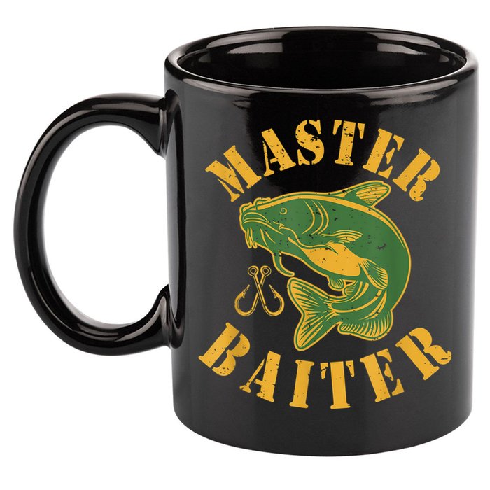 Master Baiter Wels Catfish Hunter 11oz C Handle Ceramic Mug