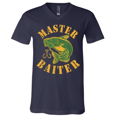 Master Baiter Wels Catfish Hunter V-Neck T-Shirt