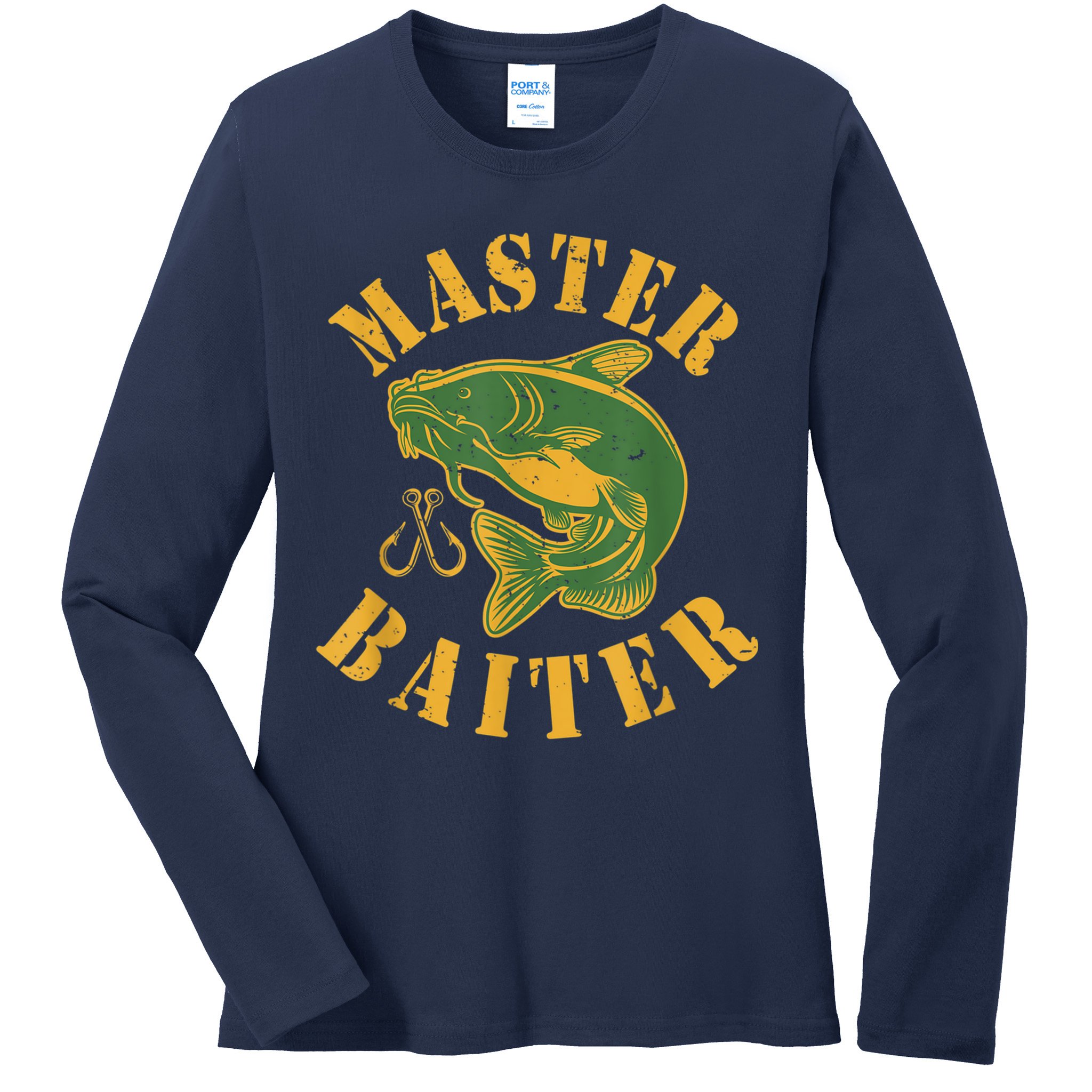 Master Baiter Wels Catfish Hunter Ladies Long Sleeve Shirt