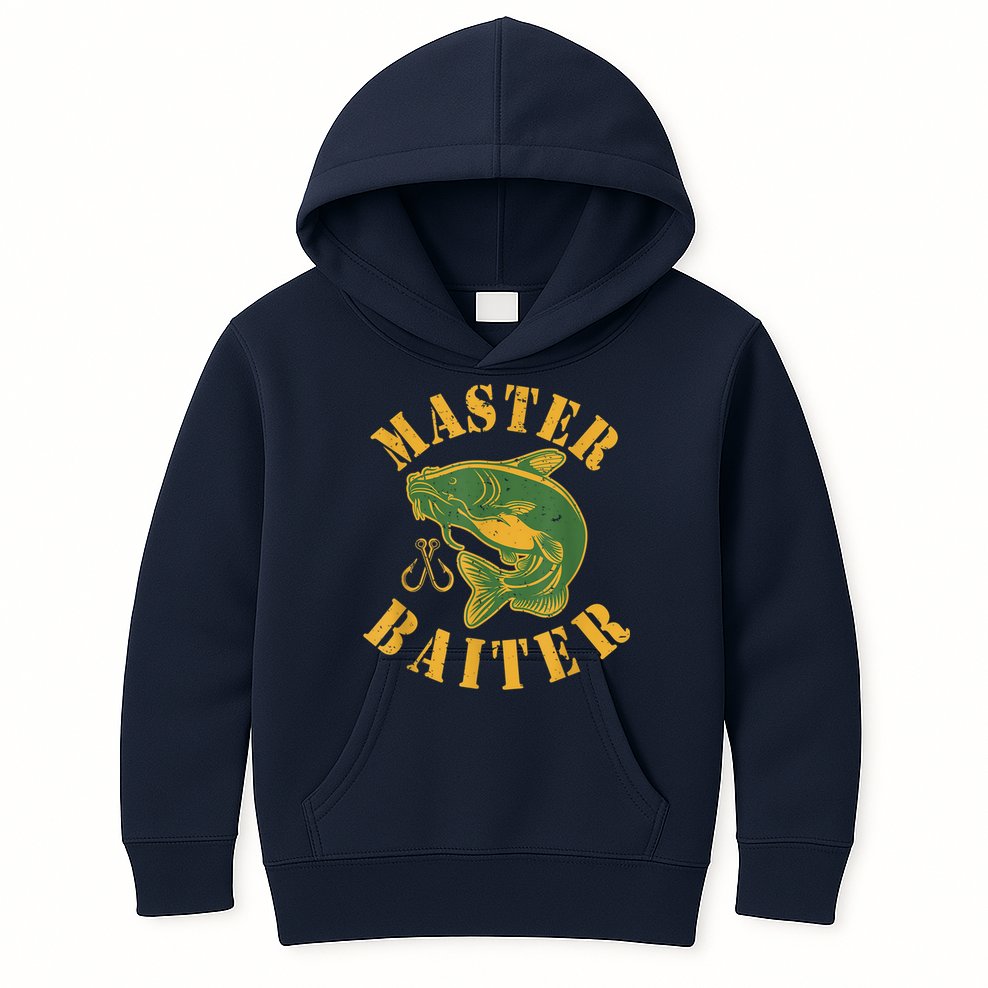 Master Baiter Wels Catfish Hunter Kids Hoodie