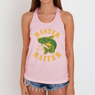 Master Baiter Wels Catfish Hunter Women's Knotted Racerback Tank