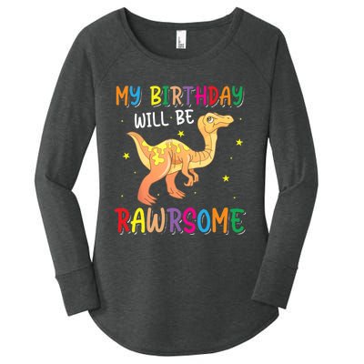 My Birthday Will Be Rawrsome Gallimimus Women's Perfect Tri Tunic Long Sleeve Shirt