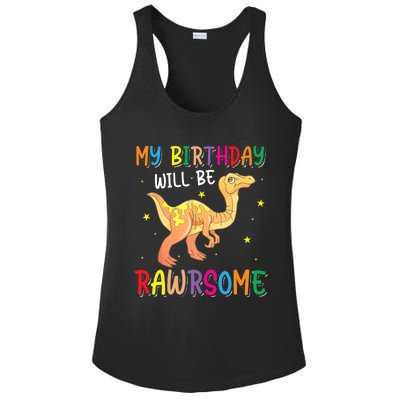 My Birthday Will Be Rawrsome Gallimimus Ladies PosiCharge Competitor Racerback Tank