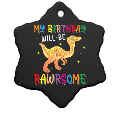 My Birthday Will Be Rawrsome Gallimimus Ceramic Star Ornament