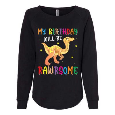 My Birthday Will Be Rawrsome Gallimimus Womens California Wash Sweatshirt