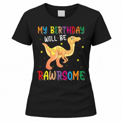 My Birthday Will Be Rawrsome Gallimimus Women's T-Shirt