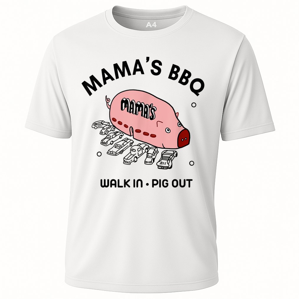 Mama's BBQ Walk In Pig Out Sunny Summer Performance Shirt