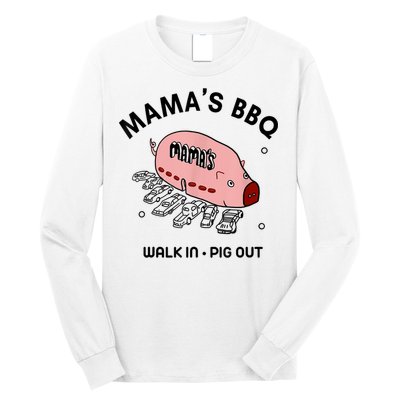 Mama's BBQ Walk In Pig Out Sunny Summer Long Sleeve Shirt
