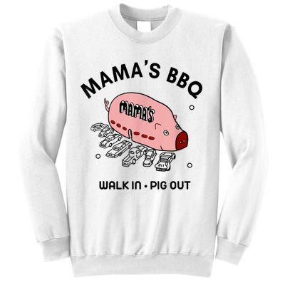 Mama's BBQ Walk In Pig Out Sunny Summer Sweatshirt