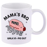 Mama's BBQ Walk In Pig Out Sunny Summer 11oz C Handle Ceramic Mug