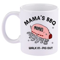 Mama's BBQ Walk In Pig Out Sunny Summer 11oz C Handle Ceramic Mug