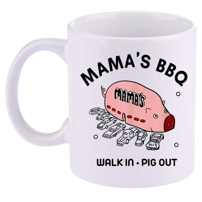 Mama's BBQ Walk In Pig Out Sunny Summer 11oz C Handle Ceramic Mug
