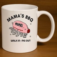 Mama's BBQ Walk In Pig Out Sunny Summer 11oz C Handle Ceramic Mug