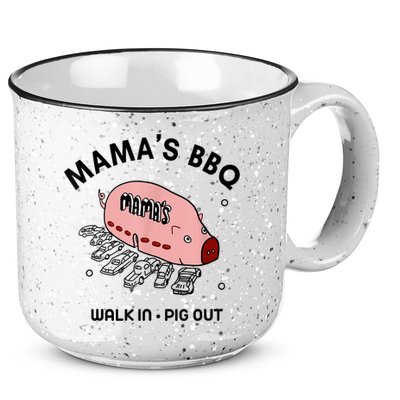 Mama's BBQ Walk In Pig Out Sunny Summer 15oz Campfire Ceramic Mug