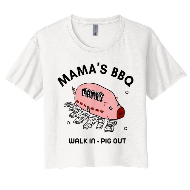 Mama's BBQ Walk In Pig Out Sunny Summer Crop Top