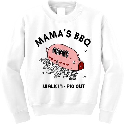 Mama's BBQ Walk In Pig Out Sunny Summer Kids Sweatshirt