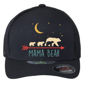 Mama Bear With 3 Cubs Gift Mama Bear Hooded Meaningful Gift Flexfit Unipanel Trucker Cap