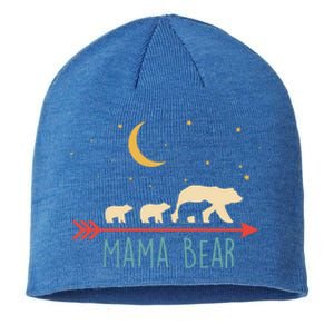 Mama Bear With 3 Cubs Gift Mama Bear Hooded Meaningful Gift Sustainable Beanie