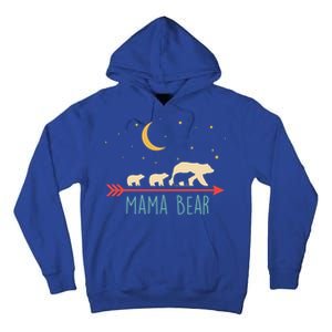 Mama Bear With 3 Cubs Gift Mama Bear Hooded Meaningful Gift Tall Hoodie