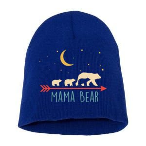 Mama Bear With 3 Cubs Gift Mama Bear Hooded Meaningful Gift Short Acrylic Beanie