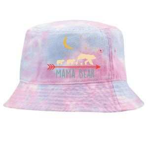 Mama Bear With 3 Cubs Gift Mama Bear Hooded Meaningful Gift Tie-Dyed Bucket Hat