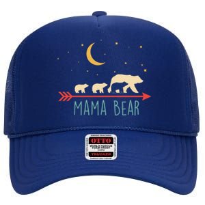 Mama Bear With 3 Cubs Gift Mama Bear Hooded Meaningful Gift High Crown Mesh Back Trucker Hat