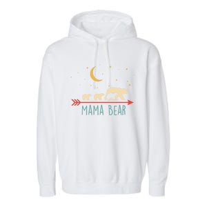 Mama Bear With 3 Cubs Gift Mama Bear Hooded Meaningful Gift Garment-Dyed Fleece Hoodie