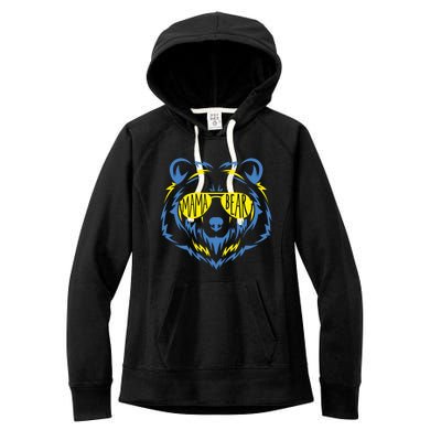 Mama Bear World Down Syndrome Awareness Day T21 Gift Women's Fleece Hoodie